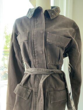 Zara Women's Brown Belted Utility Jacket